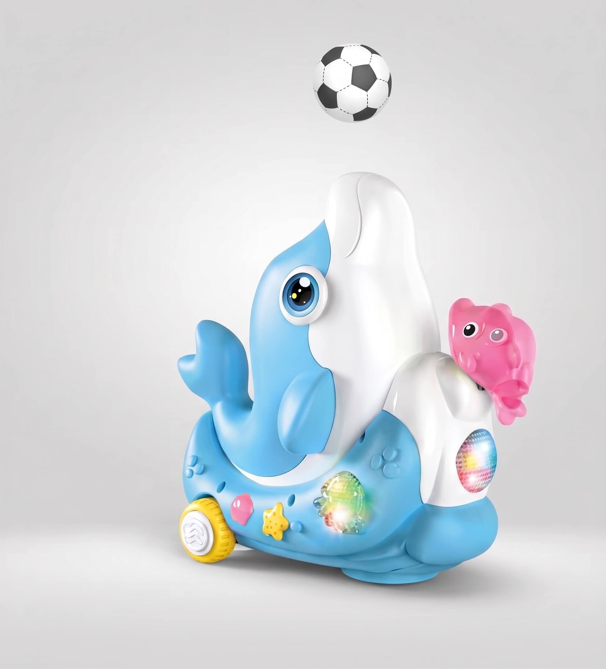 Golfinho Sopra Bola Azul com Luz e Som
